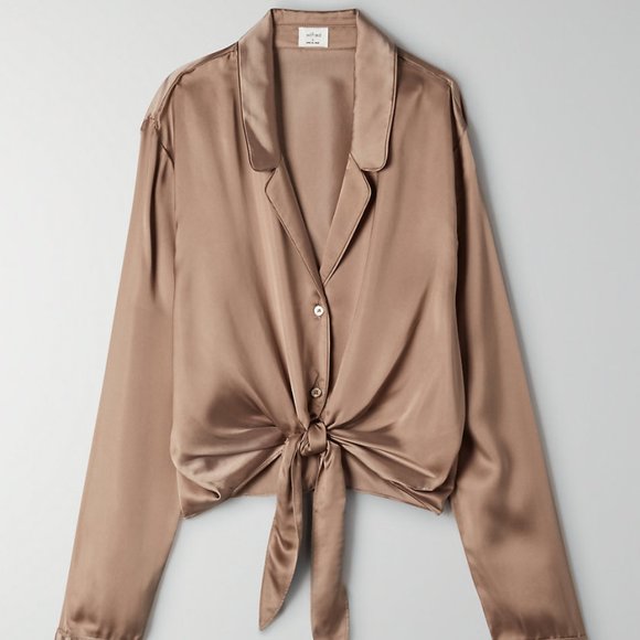 Wilfred Tops - Wilfred Bronze Silk Top